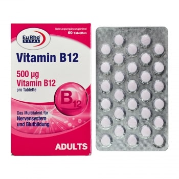 قرص ویتامین B12 یوروویتال ۶۰ عددی